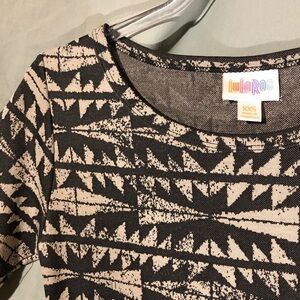 LuLaRoe Black and Tan Patterned Midi Dress